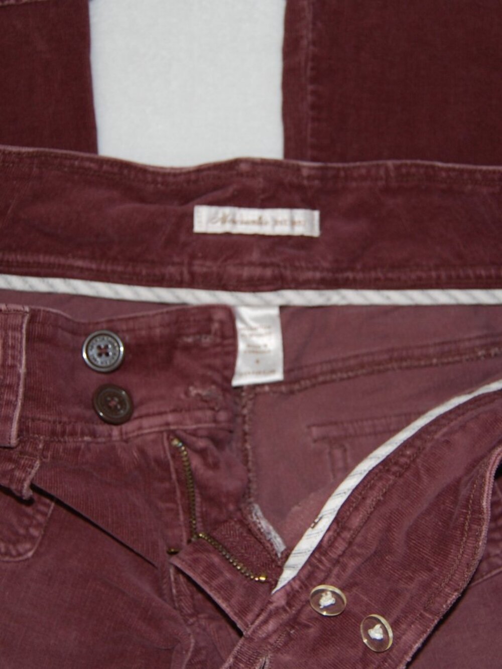 Abercrombie & Fitch, Women Size 4, Plum Corduroy Low-Rise Pants, Vintage Y2K - Picture 12 of 15